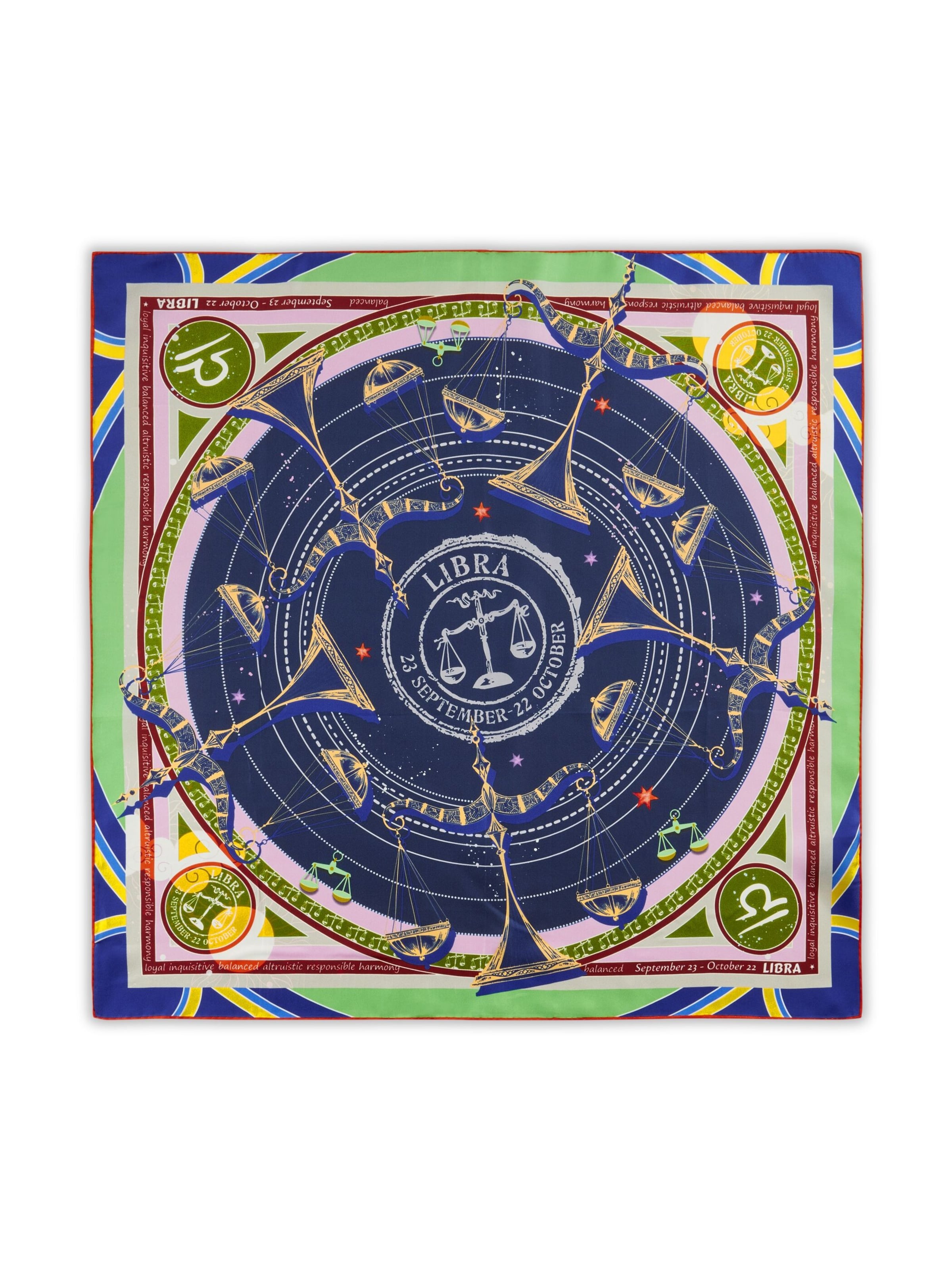 CODELLO Tuch 'Sternzeichen Waage' in Blau