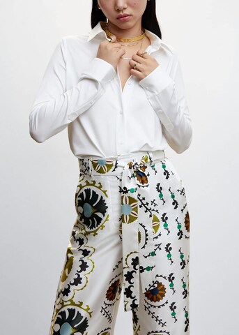 MANGO Wide leg Broek 'Cordoba' in Wit