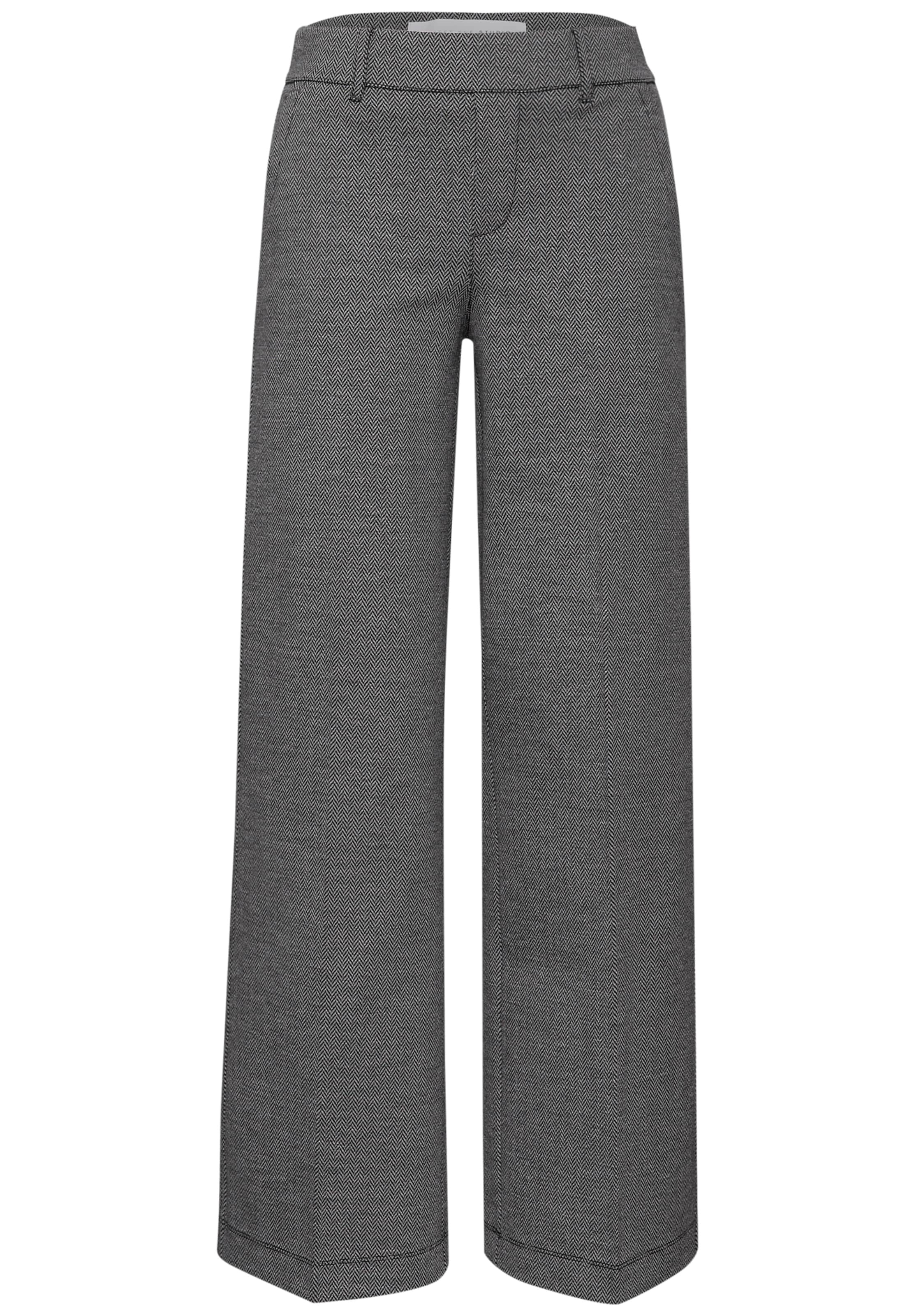 Street One Studio Wide Leg Hose in Grau: Vorderseite