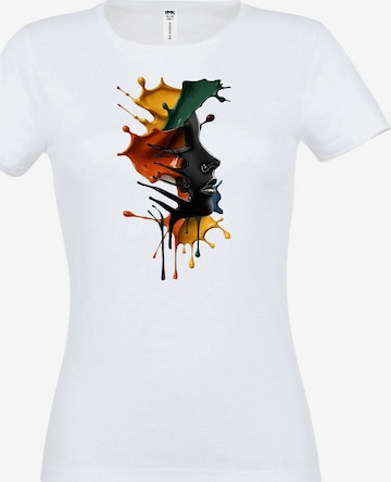 RMK Shirt 'Farbspritzer' in Weiß: Vorderseite