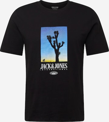 Tricou 'LUCCA' de la JACK & JONES pe negru: față