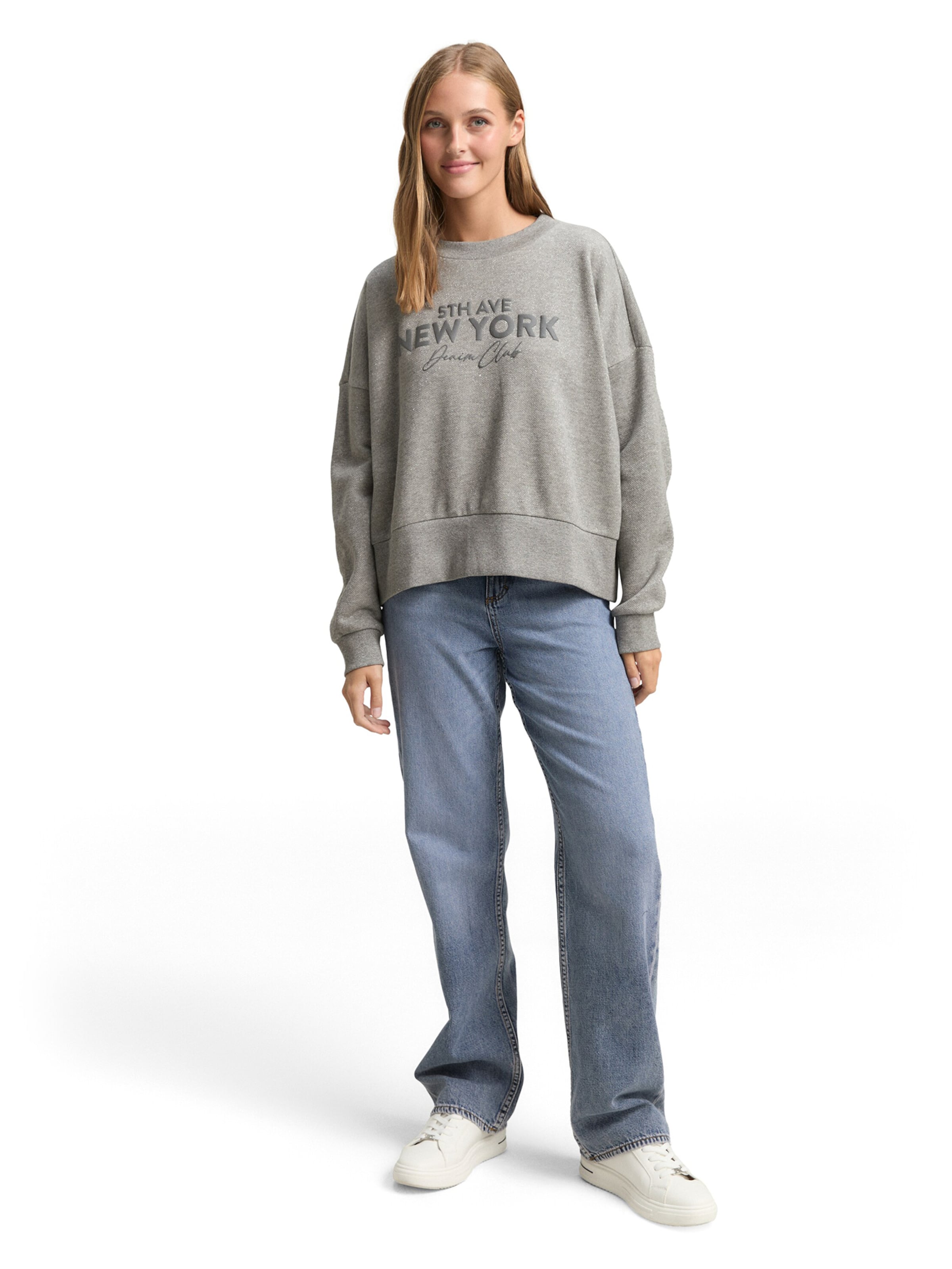 TOM TAILOR DENIM Sweatshirt in Grey