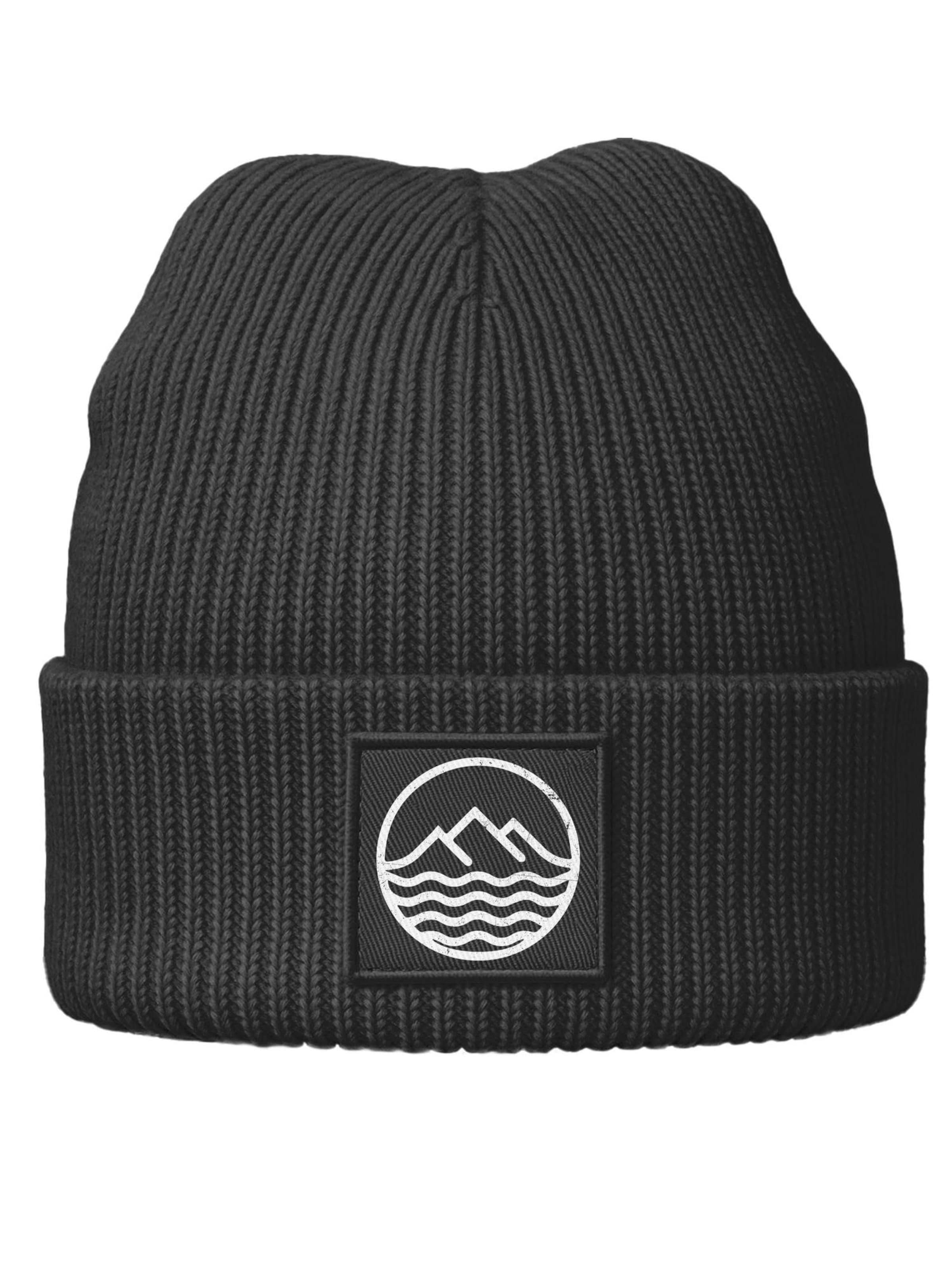 Neverless Beanie 'Mountain' in Black: front