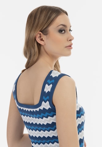 faina Knitted Top in Blue
