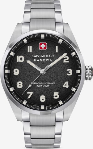 SWISS MILITARY HANOWA Analoog horloge 'Greyhound' in Zilver: voorkant