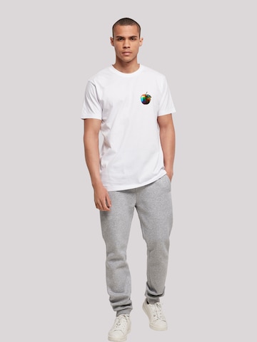 T-Shirt 'Colorfood Collection - Rainbow Apple' F4NT4STIC en blanc