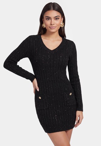 faina Dress in Black: front