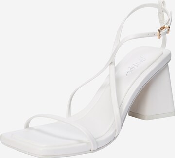 Nasty Gal Strap Sandals in White: front