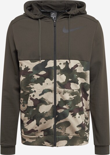 NIKE Sport-Sweatshirt in beige / grün / khaki, Produktansicht