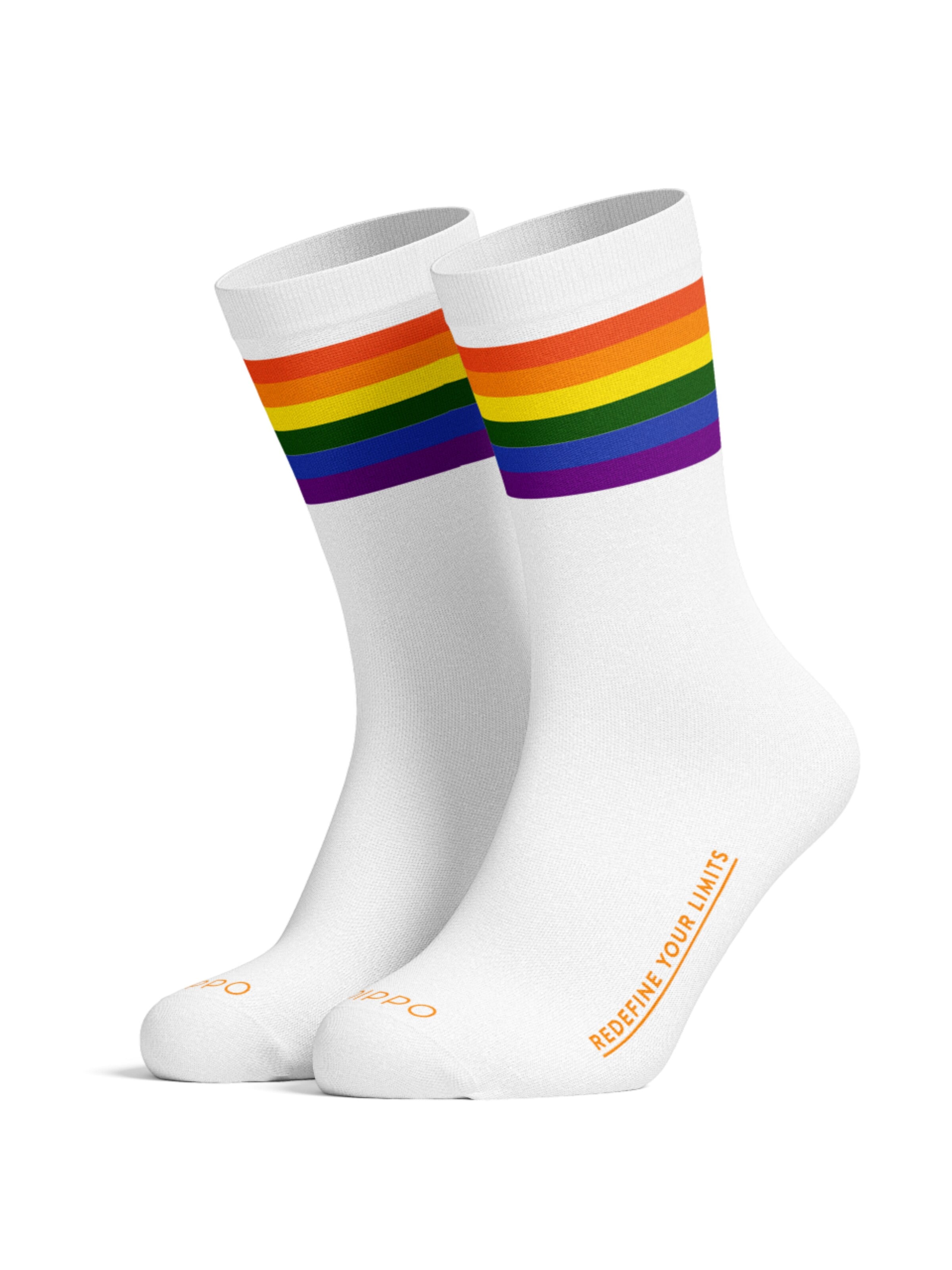 PIPPO Amsterdam Sportsokken 'Pride' in Wit: voorkant