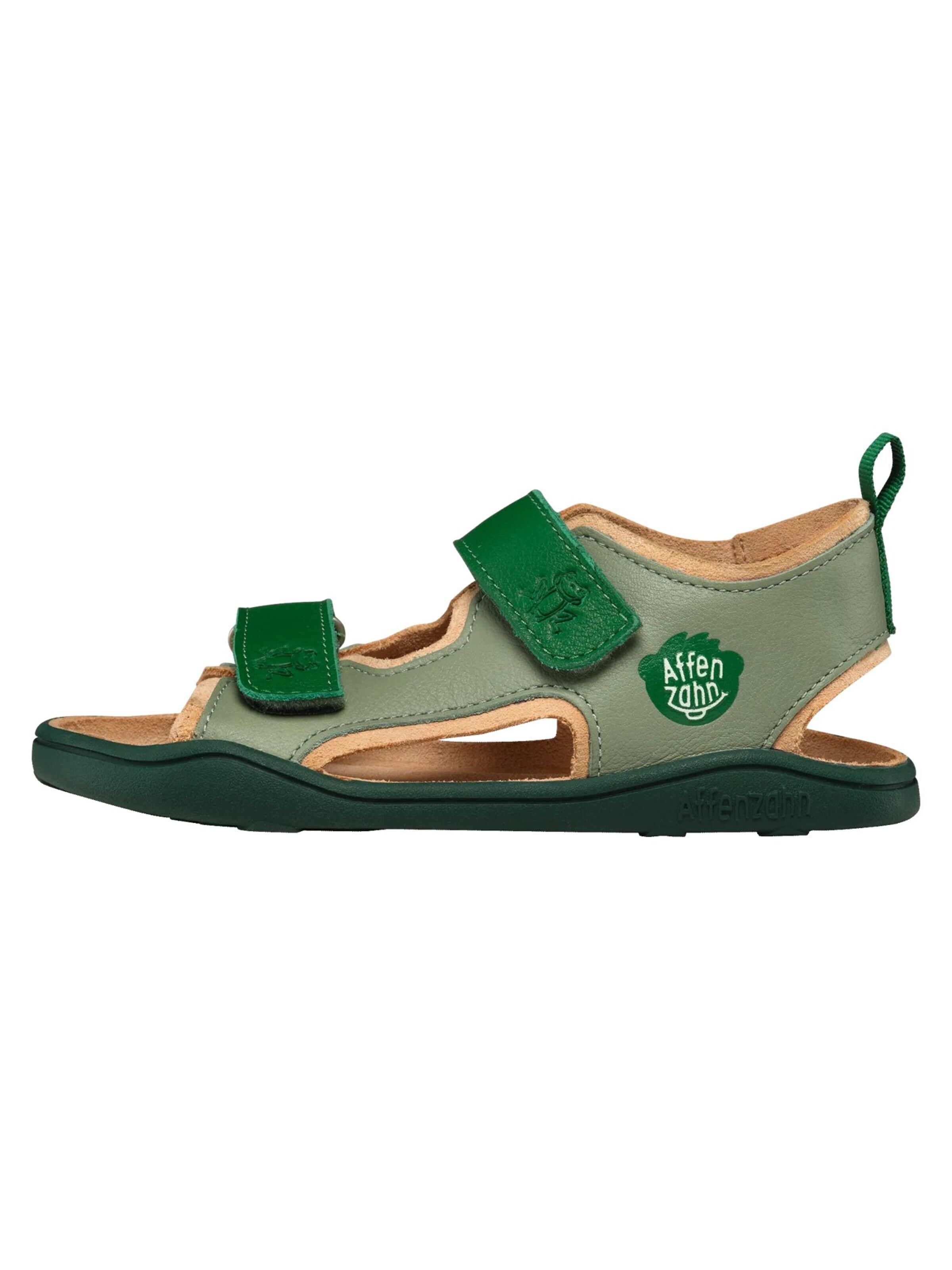 Affenzahn Sandals 'Sandale Leder Airy' in Green: front
