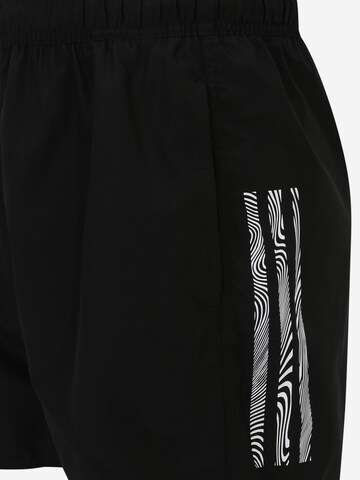 ADIDAS SPORTSWEAR Athletic Swim Trunks 'Short  Mid 3-Stripes' in Black