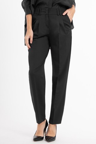 Recover Pants Regular Pleat-Front Pants in Black: front