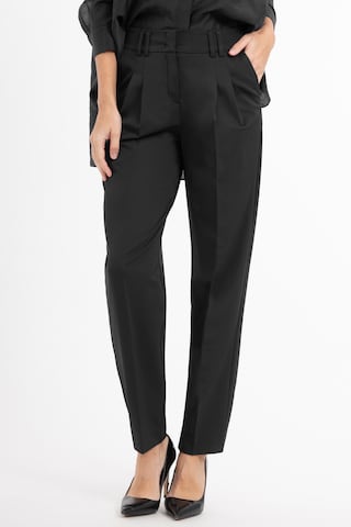 Recover Pants Regular Pleat-Front Pants in Black: front