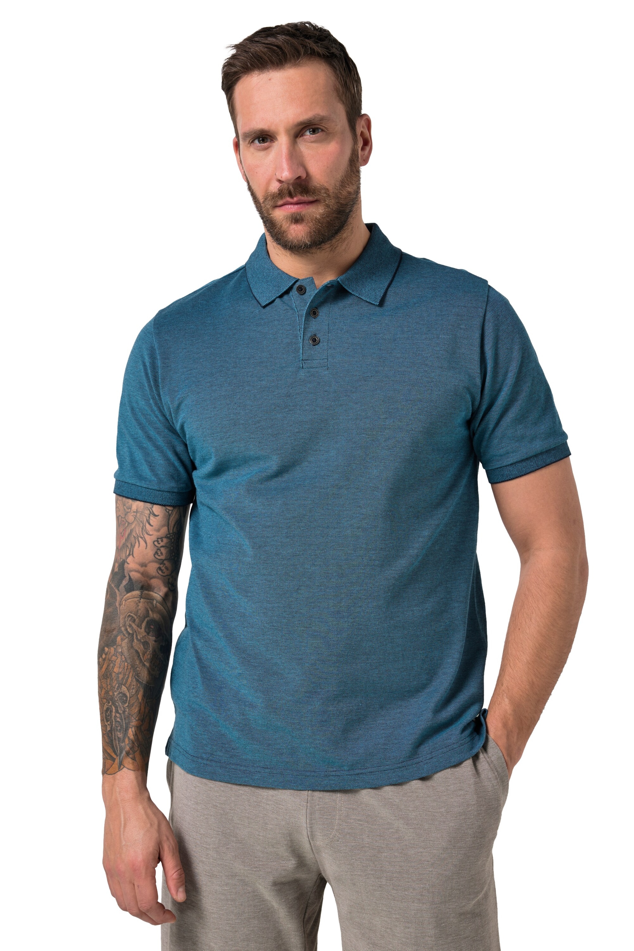 JP1880 Poloshirt in Blau: Vorderseite