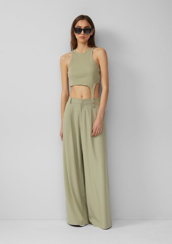QS Wide Leg Hose in Grün