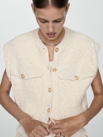 MANGO Knitted Vest 'Hepburn' in Beige