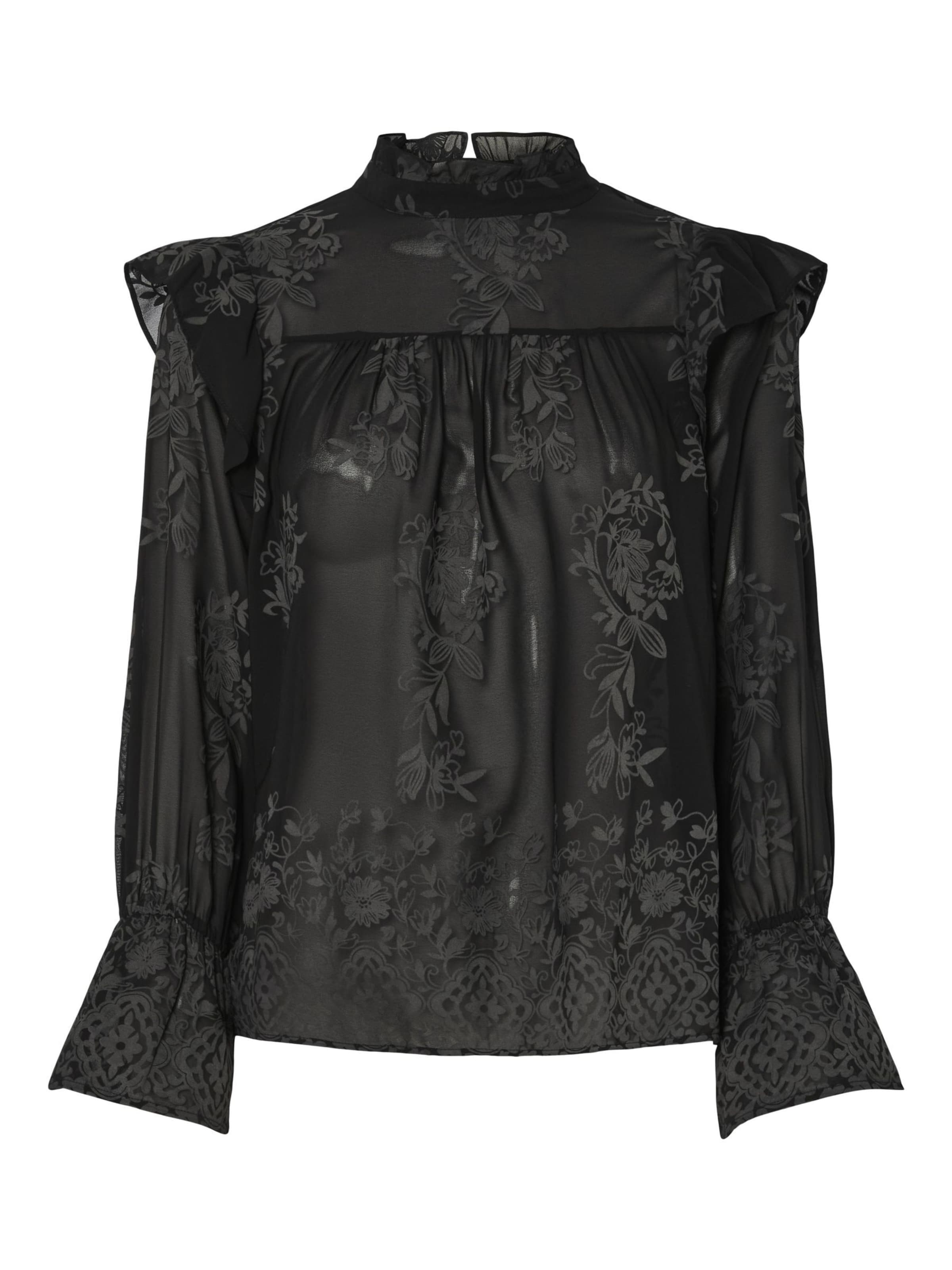PIECES Blouse 'PCNolia' in Zwart: voorkant