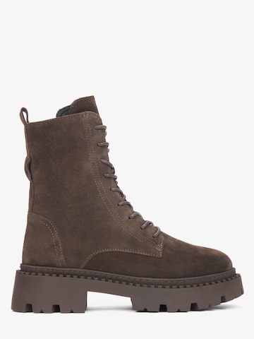 Estro - Botines con cordones '09-283714' en marrón: frente