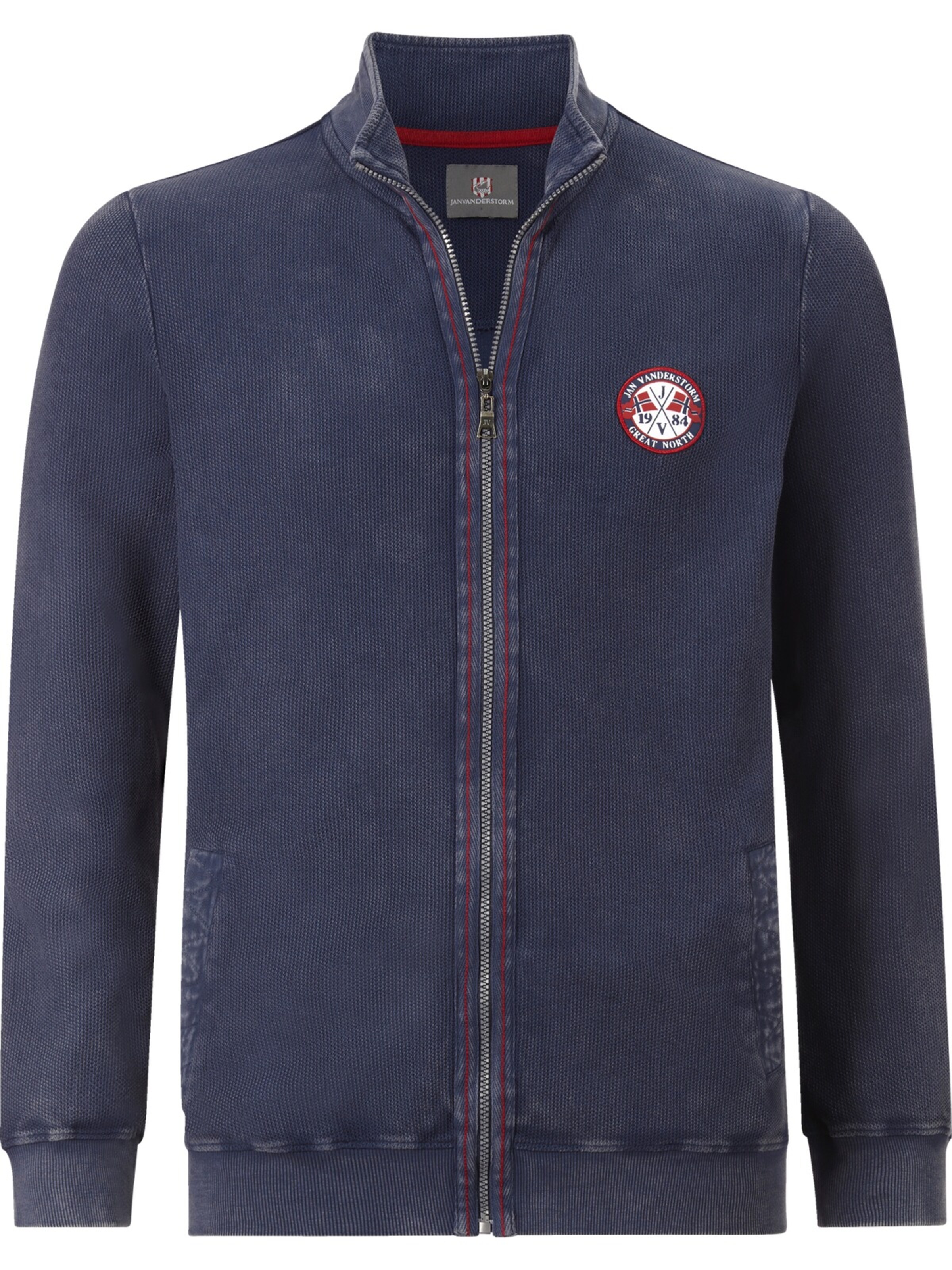 Jan Vanderstorm Sweatjacke 'Dietbert' in Blau: Vorderseite
