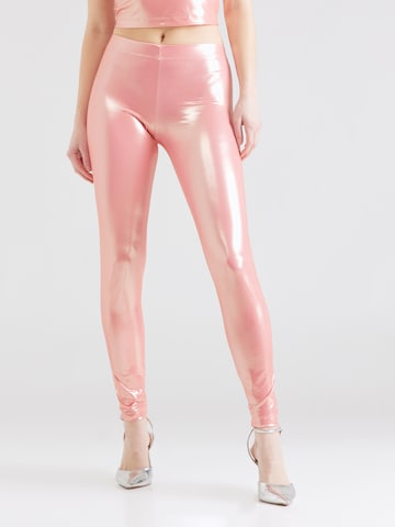 Moschino Jeans Slim fit Leggings in Pink: front