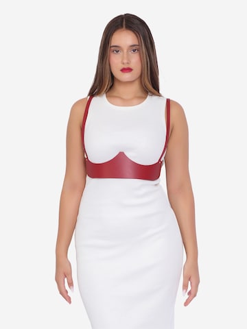 Haute Cuir Gürtel 'Venus Underbust Harness'‌‌‌‌‌ in Rot: Vorderseite