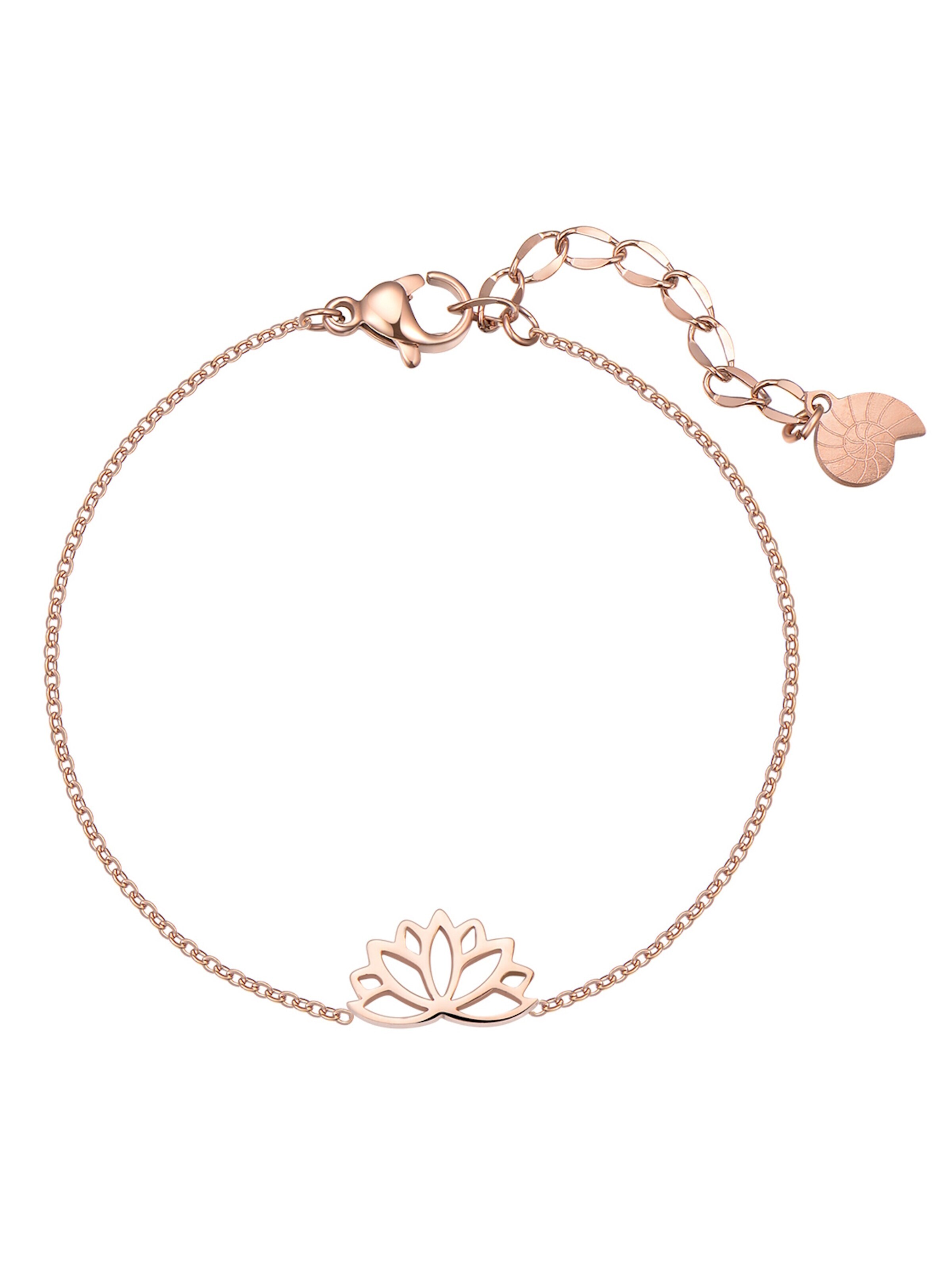 Braccialetto 'Lotus' di Hey Happiness in oro: frontale