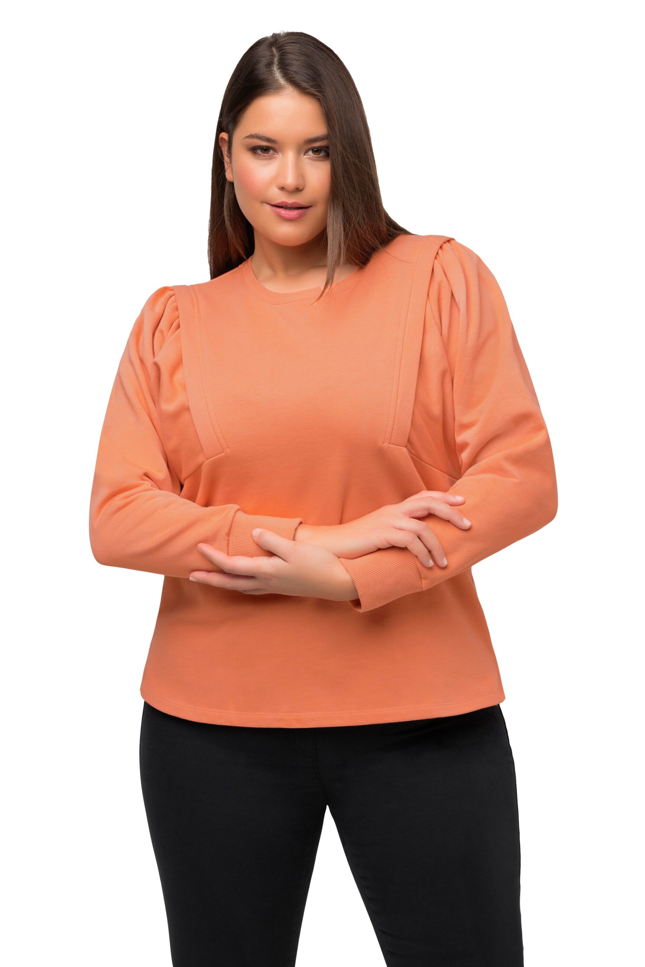 Sweat-shirt Ulla Popken en orange : devant