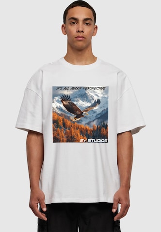 2Y Studios Shirt 'Mountain View' in White: front