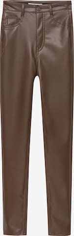 Pull&Bear Skinny Pants in Brown: front
