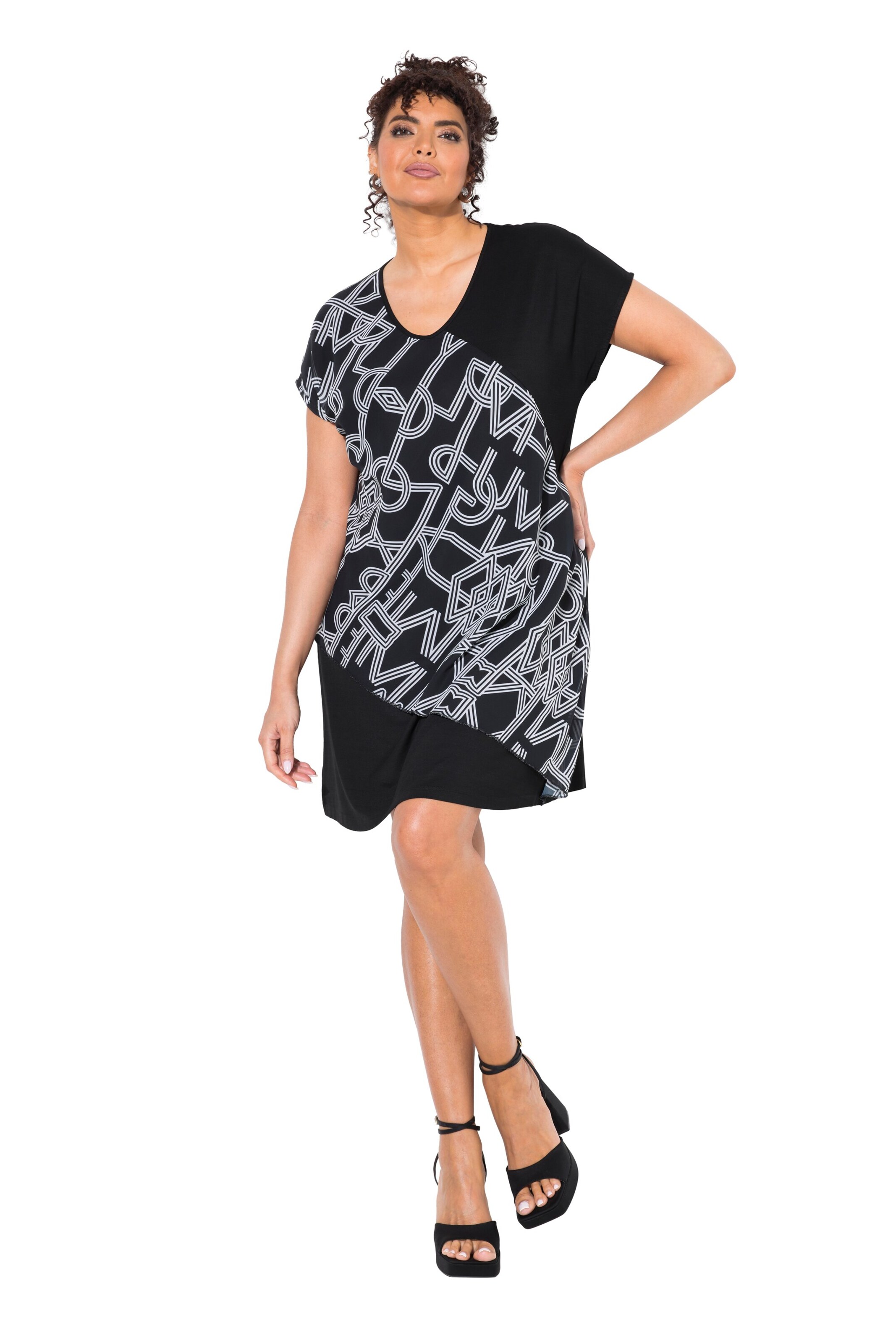 Ulla Popken Kleid in Schwarz: Vorderseite