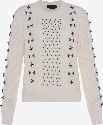 Pull-over faina en blanc : devant