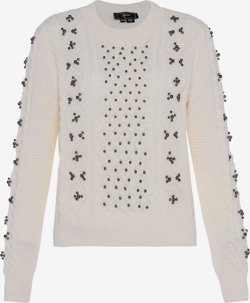 Pull-over faina en blanc : devant