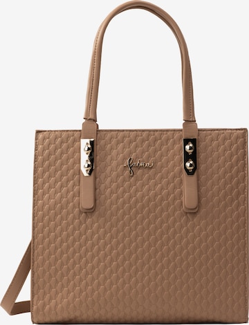 Shopper di faina in beige: frontale