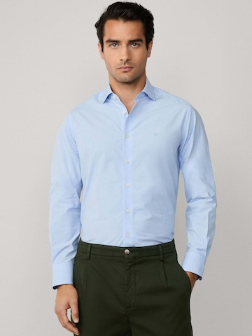 Hackett London Regular fit Zakelijk overhemd 'Puppytooth' in Blauw: voorkant