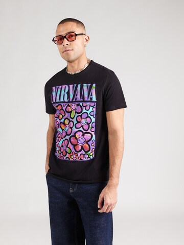 AMPLIFIED Paita 'NIRVANA - NEON FLOWERS' värissä musta: etupuoli