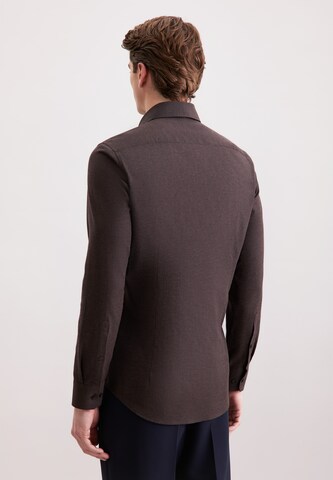 SEIDENSTICKER Slim fit Business shirt 'Schwarze Rose' in Brown