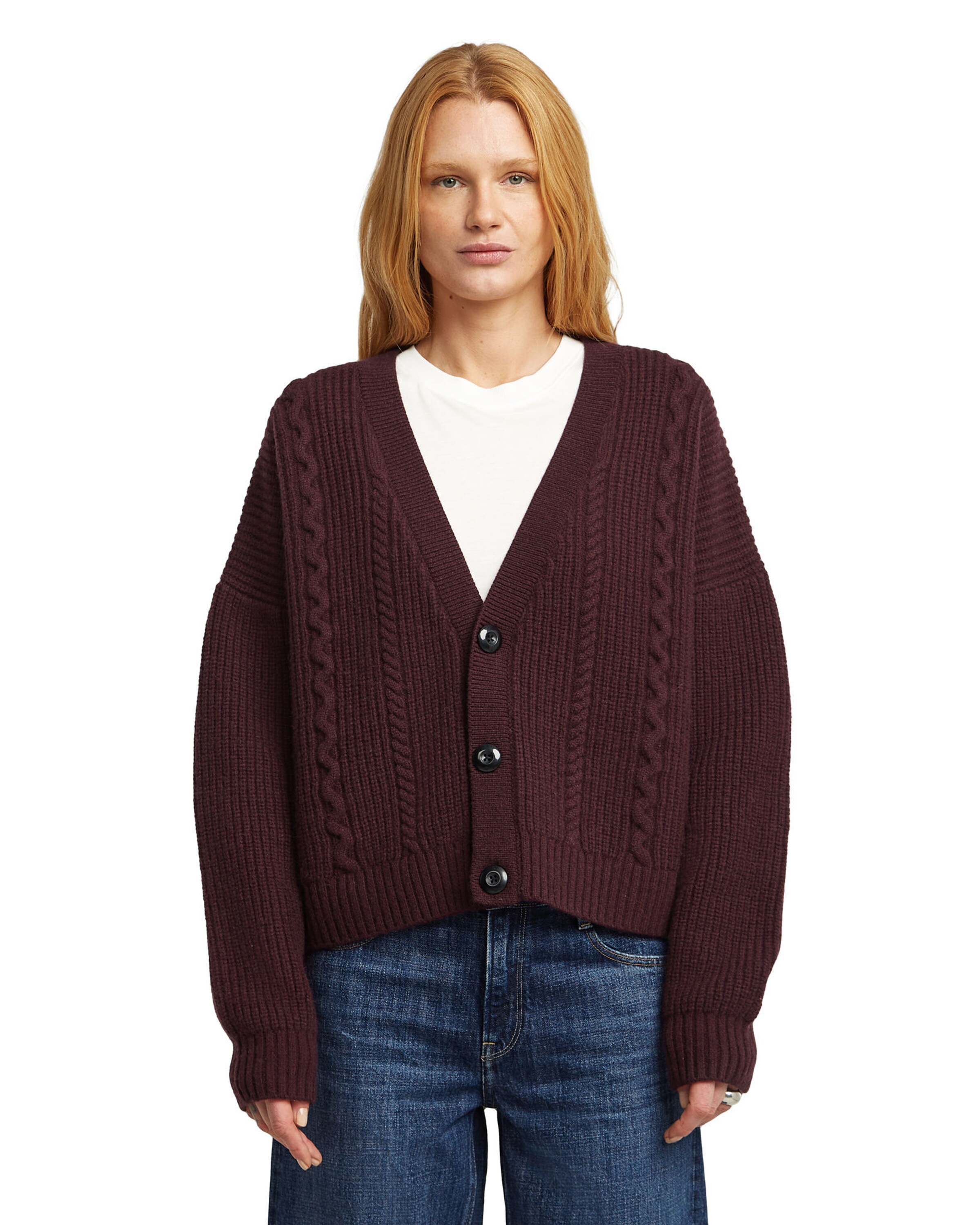 G-STAR Gebreid vest in Rood: voorkant