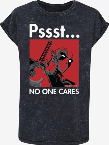 ABSOLUTE CULT Shirt 'Deadpool - No One Cares' in Zwart: voorkant