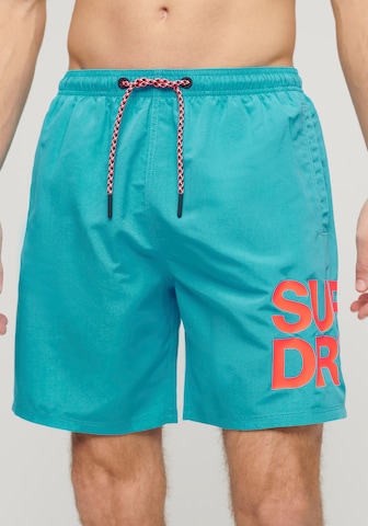 Shorts de bain Superdry en bleu : devant