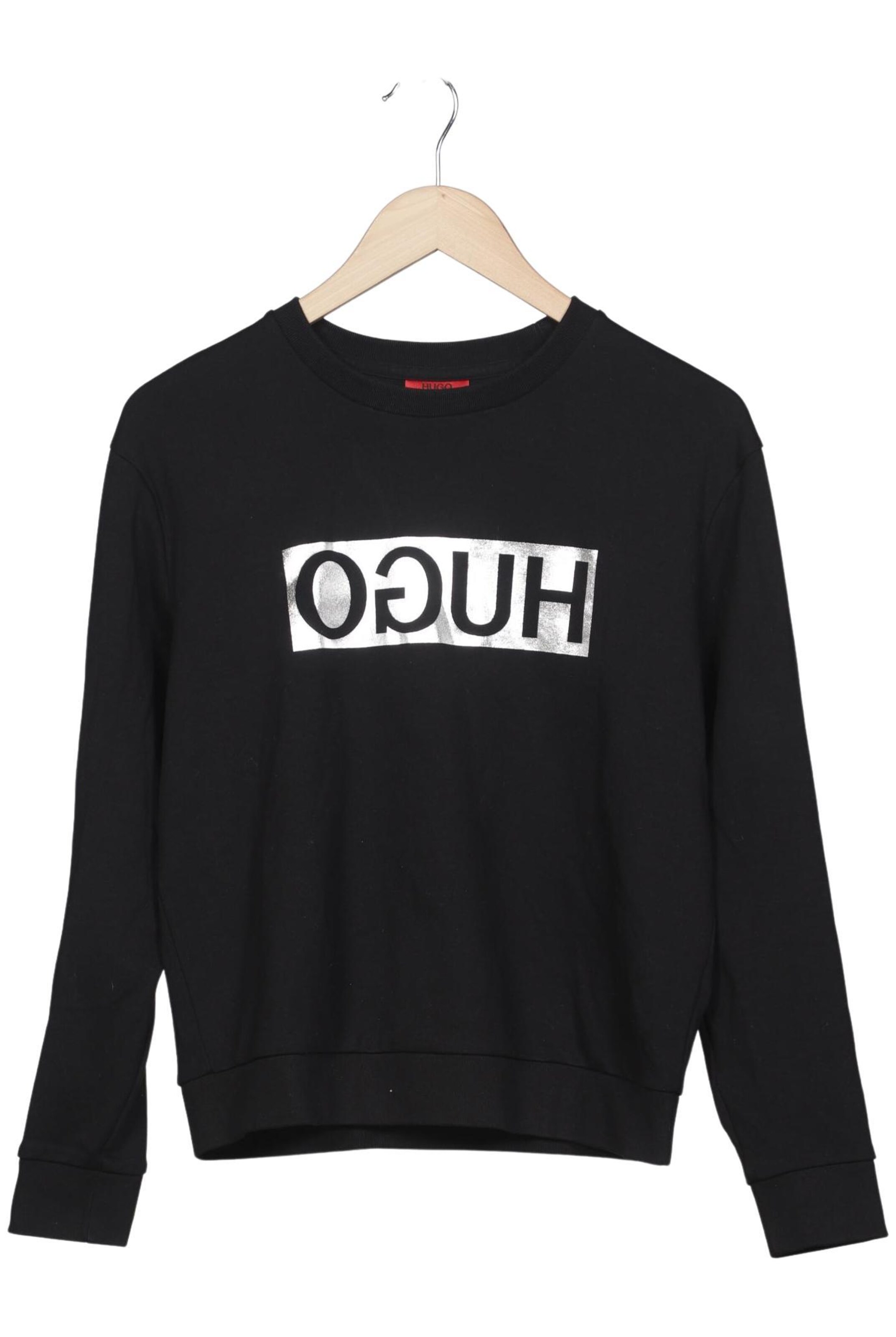 HUGO Sweatshirt & Zip-Up Hoodie in S in Black: front