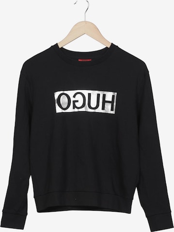 HUGO Sweatshirt & Zip-Up Hoodie in S in Black: front