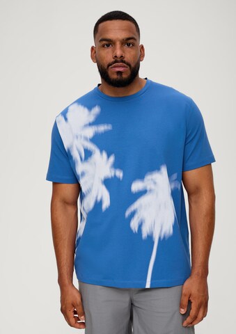 s.Oliver Men Big Sizes Shirt in Blue: front