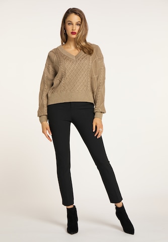 Pullover di faina in beige