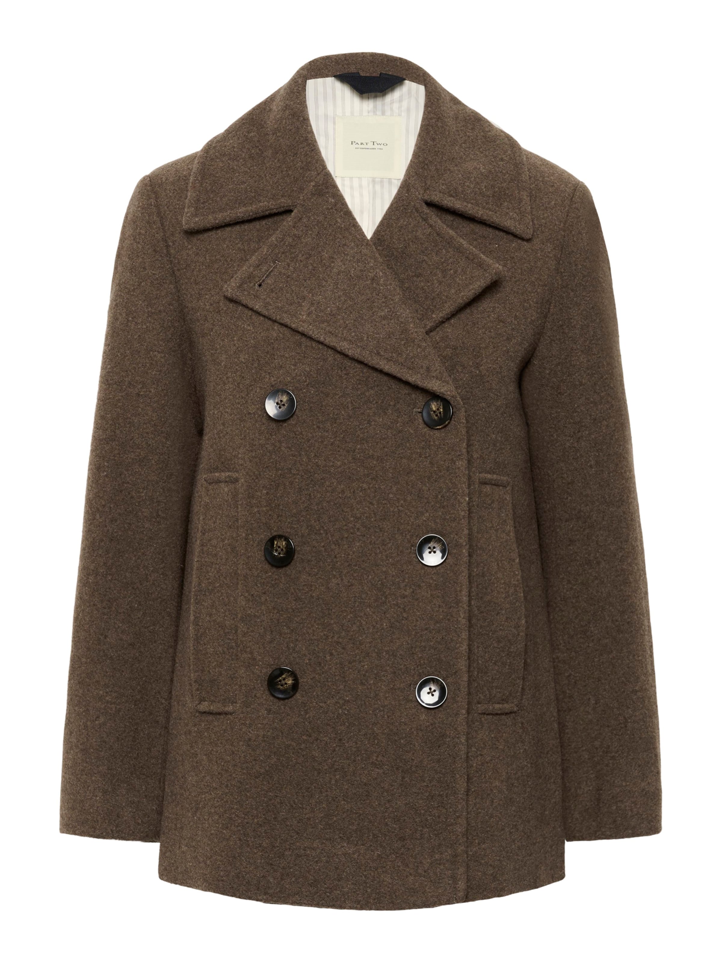 Part Two Χειμερινό παλτό 'SatinaPW' σε καφέ: μπροστά