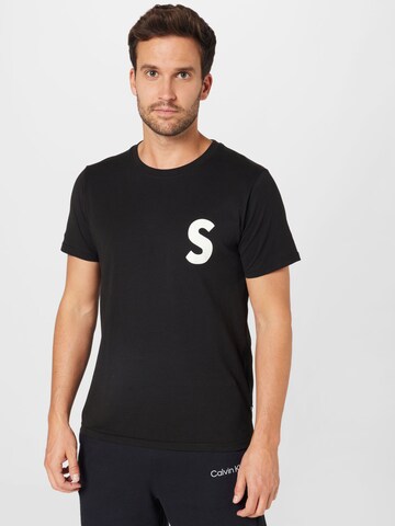 T-Shirt !Solid en noir : devant