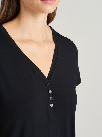 SCHIESSER Pajama Shirt ' Mix+Relax ' in Black