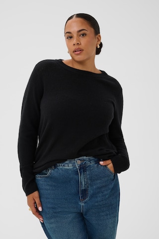 KAFFE CURVE Sweater in Black: front