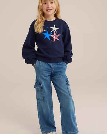 WE Fashion Sweatshirt in Blauw