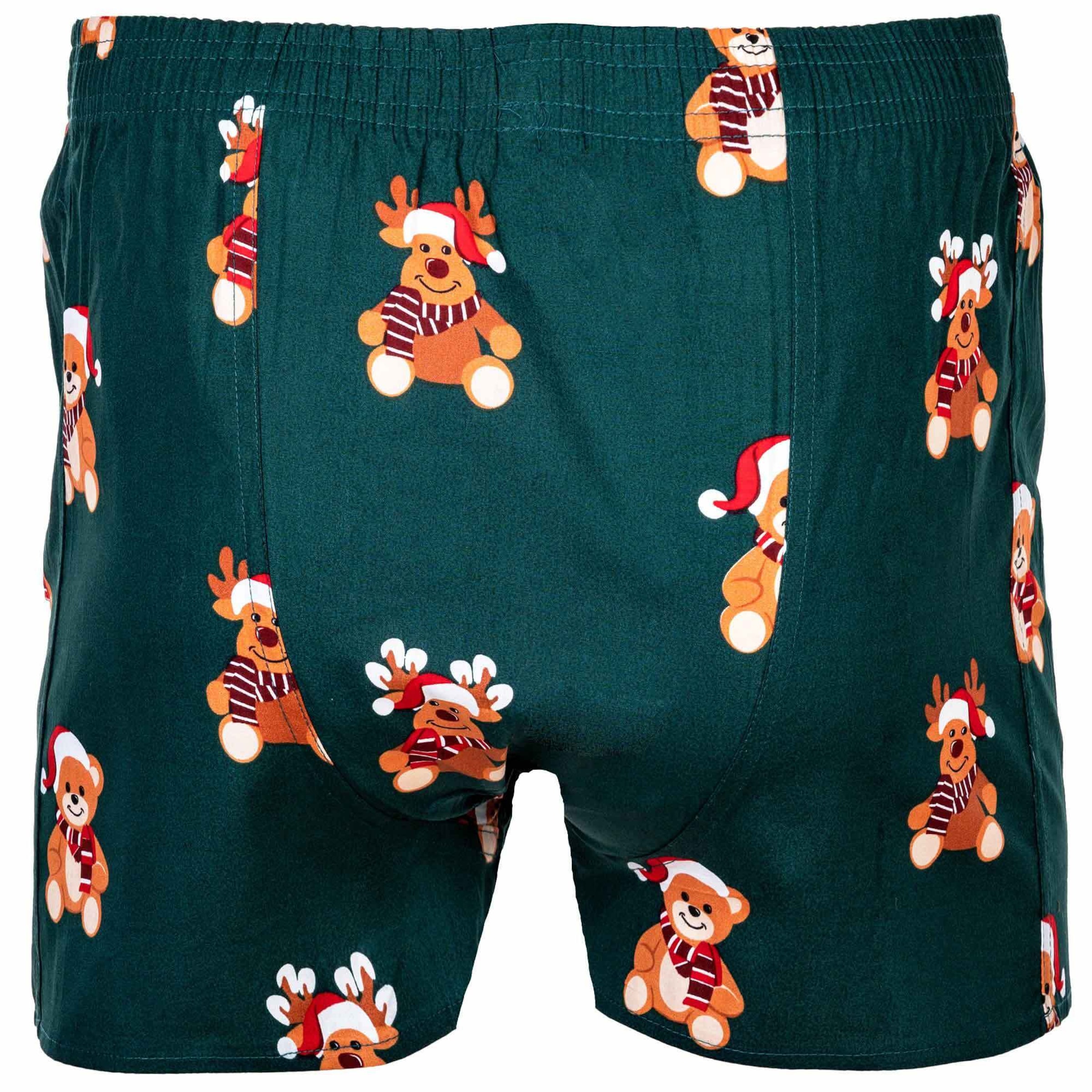Happy Shorts Boxershorts 'Christmas' in Grün